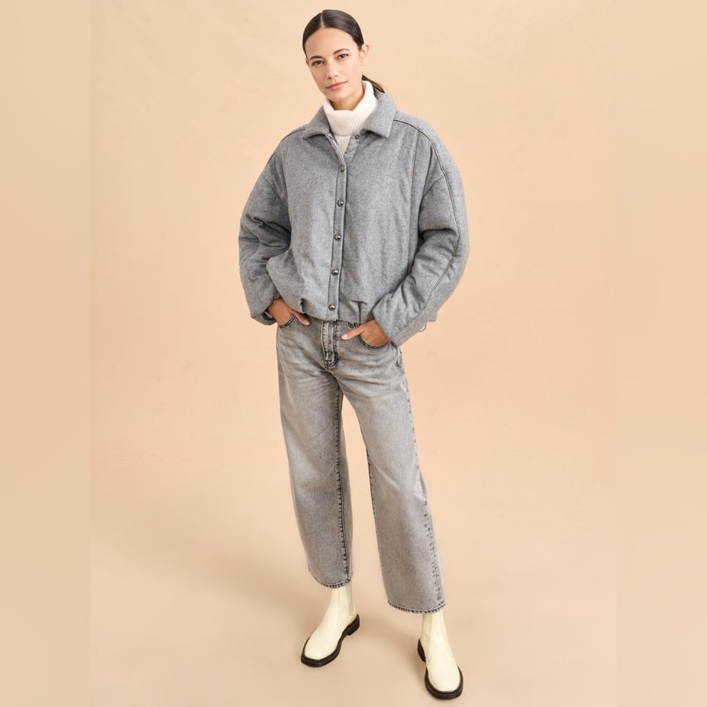 La Ligne Celia Bomber Gray‎ Wool Jacket NWT